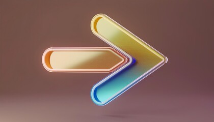 Poster - A colorful, stylized arrow graphic pointing right, featuring a gradient design on a simple background.