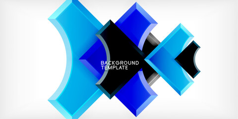Poster - Square, arrow shapes with round elements Vector Illustration For Wallpaper, Banner, Background, Card, Book Illustration, landing page