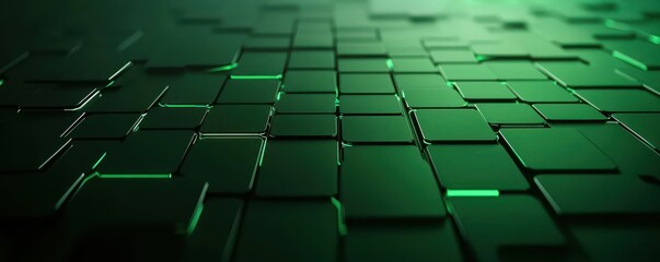 Aufkleber - A visually striking green geometric pattern with squares creating a textured surface, evoking a modern digital aesthetic.