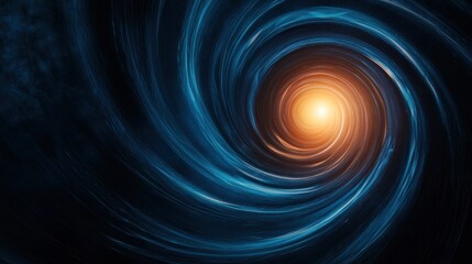 Aufkleber - A swirling cosmic vortex with a glowing orange center, creating a mesmerizing deep-space effect.