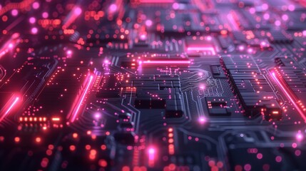 Poster - Abstract circuit cyberspace design created with Generative Ai technology.