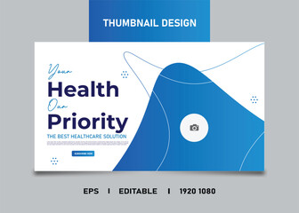 Wall Mural - Medical healthcare thumbnail cover and social media web banner design template 