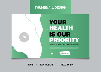 Wall Mural - Medical healthcare thumbnail cover and social media web banner design template 