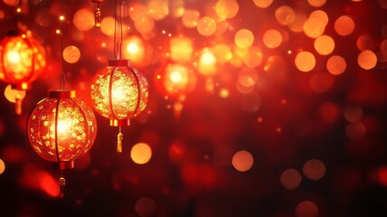 red lanterns, red background, 3d, advanced, best picture quality, bright picture.