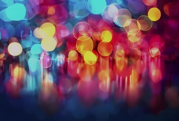 Wall Mural - Bokeh lights depth of field on black.