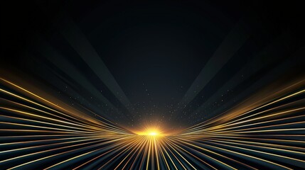 Poster - An elegant array of thin, hand-drawn rays in gold on a dark background, creating a luxurious and timeless visual effect.