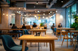 © K'kriang Krai - modern office interior with blurred background and people working