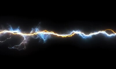 Poster - Abstract Lightning Bolt: A Digital Artwork of Electrifying Energy