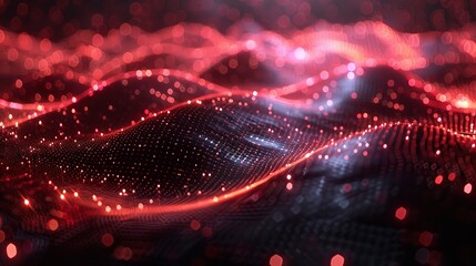 Poster - Flowing wave of dots form an abstract background