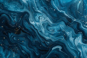 a blue ocean with a lot of gold and silver specks