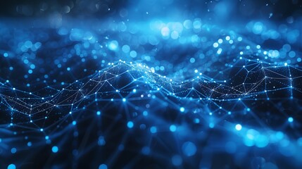 Poster - Flowing wave of dots form an abstract background