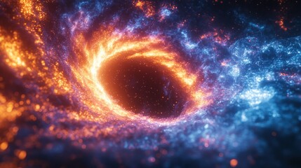 Wall Mural - Abstract swirling fire and ice energy vortex.