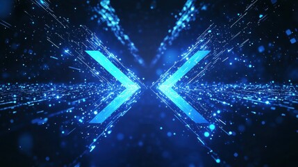 Poster - Dynamic blue light effects digital space abstract visuals futuristic design close-up technology innovation