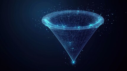 Poster - Dynamic digital vortex virtual space graphic design abstract environment 3d perspective technology concept for innovation