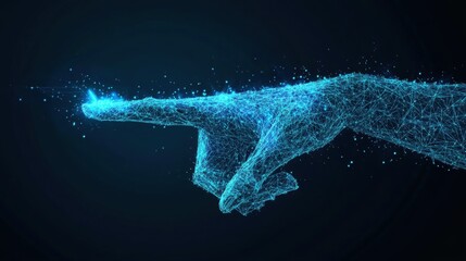 Poster - Digital interaction virtual space graphic illustration futuristic environment close-up view concept of technology