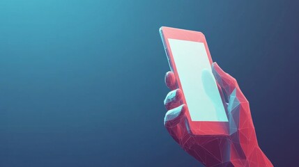Poster - Innovative technology use hand holding smartphone digital environment close-up view modern concept for connectivity