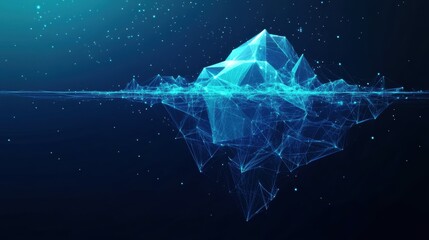 Poster - Digital iceberg visualization abstract art creation technology virtual environment futuristic viewpoint innovation concept
