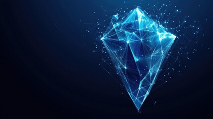 Poster - Digital diamond visualization abstract art modern design dark background futuristic concept technology innovation