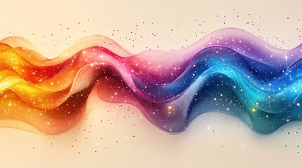 Wall Mural - colorful glittering waves flowing smoothly.