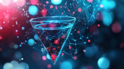 Poster - Digital art representation of a geometric water glass abstract style virtual environment futuristic concept