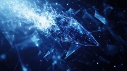 Poster - Dynamic digital energy burst abstract visuals digital art virtual space high-tech viewpoint futuristic concept
