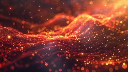 Poster - Flowing wave of dots form an abstract background.