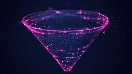 Poster - Dynamic digital visualization of a data cone online abstract art virtual environment futuristic concept