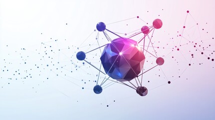 Poster - Dynamic 3d abstract network visualization digital space graphic design futuristic environment aesthetic perspective technology concept