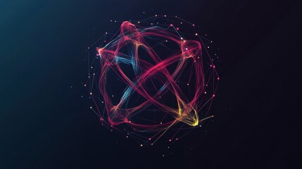 Poster - Dynamic energy visualization abstract space digital art dark background creative perspective science concept