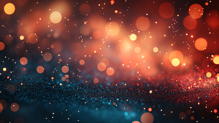 Poster - Vibrant red bokeh background perfect for holiday designs. This image features a captivating bokeh effect with warm, glowing red and orange lights.