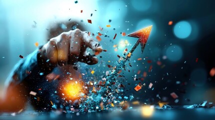 Poster - Creative digital engagement virtual workspace concept art modern technology close-up innovation and imagination