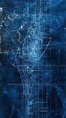Poster - Abstract Blueprint Network Design Showing Connections