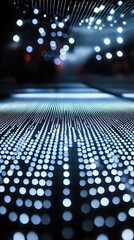 Aufkleber - Abstract Blue Light Display Showing Rows Of Illuminated Dots