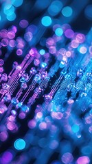 Poster - Abstract Blue Purple Light Fiber Optics Design