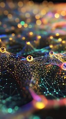 Poster - Abstract Network Luminous Nodes Connected By Lines