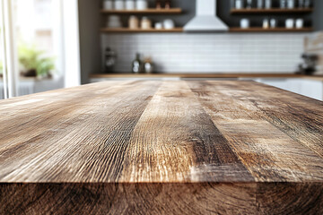 Wall Mural - Wooden Kitchen Countertop - Rustic Kitchen Design