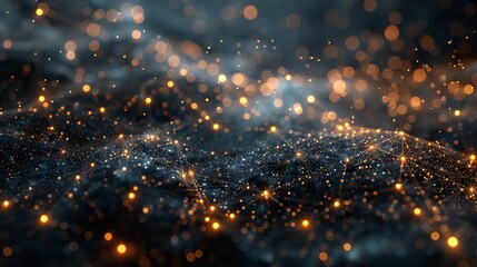 Poster - Abstract Digital Data Plexus Technology Background animation of an abstract plexus shape technology background with low polygons lines and dots.