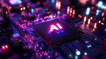 Poster - Futuristic technology and digital concept. Abstract chip with 