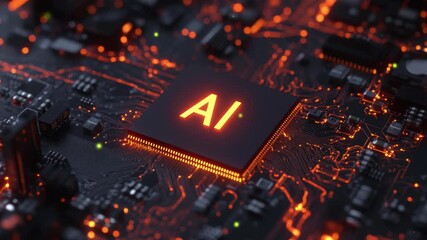 Poster - Futuristic technology and digital concept. Abstract chip with 