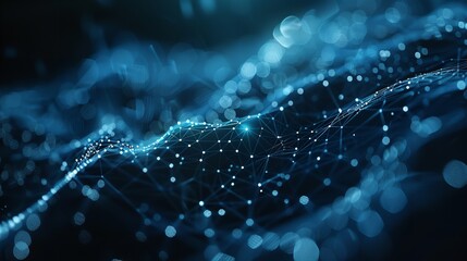 Poster - Abstract Digital Data Plexus Technology Background animation of an abstract plexus shape technology background with low polygons lines and dots.