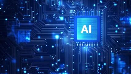 Poster - Futuristic technology and digital concept. Abstract chip with 