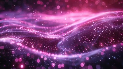 Poster - Abstract digital wave of particles. Futuristic point wave. Technology background.