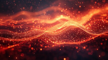 Poster - Abstract digital wave of particles. Futuristic point wave. Technology background.