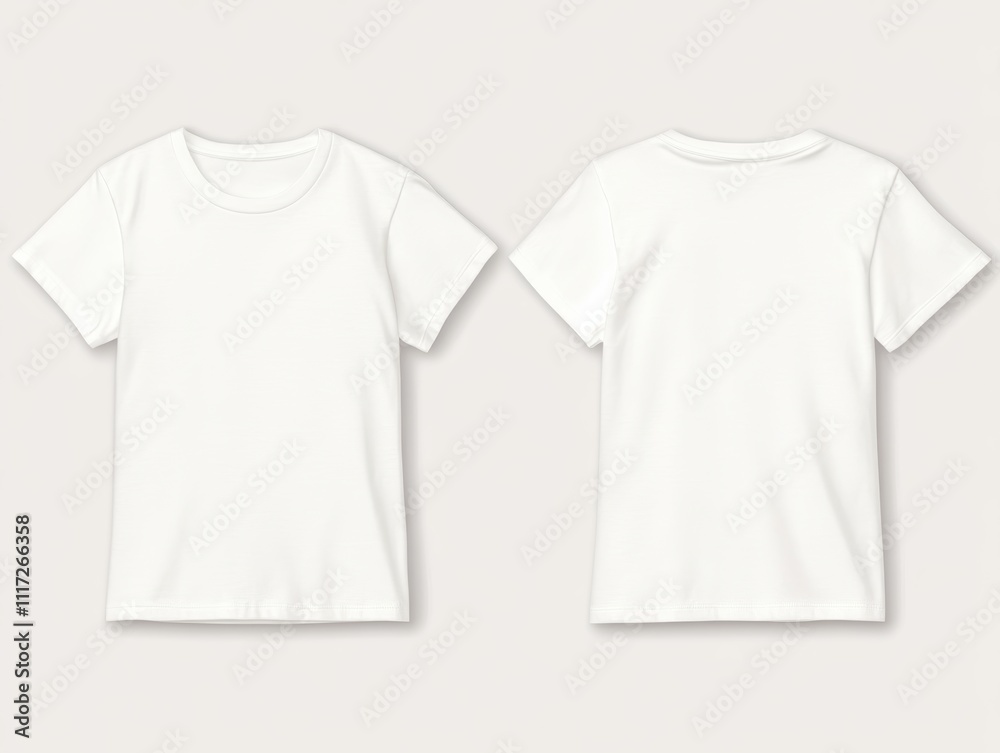 Blank white t-shirt mockup, front and back views. Stock Photo | Adobe Stock