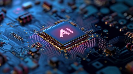 Poster - Futuristic technology and digital concept. Abstract chip with 