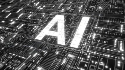 Poster - Futuristic technology and digital concept. Abstract chip with 