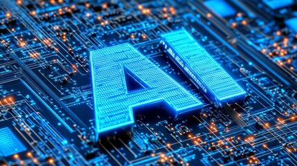Poster - Futuristic technology and digital concept. Abstract chip with 