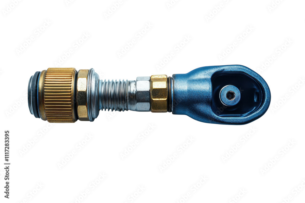 Hydraulic fitting with threaded connection showing detailed ...