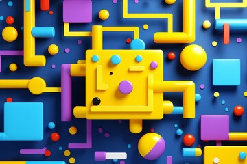 Poster - Vibrant abstract geometric shapes and dynamic pattern design for modern art enthusiasts