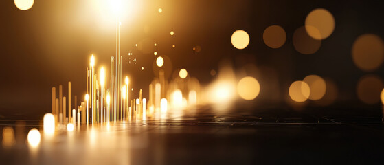 Poster - glowing graph depicting growth in retirement savings with golden lights